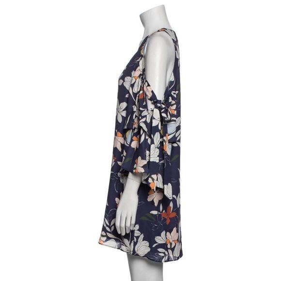 Parker Women's‎ Blue Floral Print Moondance Cold Shoulder Mini Dress size XS - Picture 3 of 5